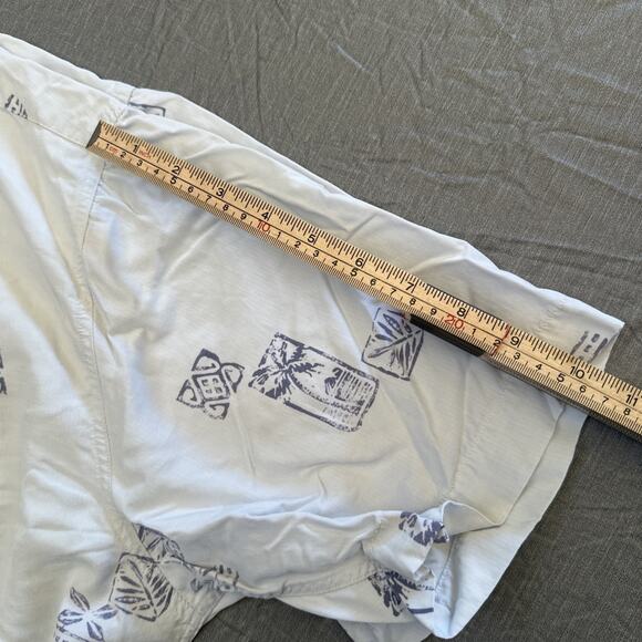 Quiksilver Silver Edition Shirt Men Large Blue Island Coastal Button Front - Picture 12 of 13